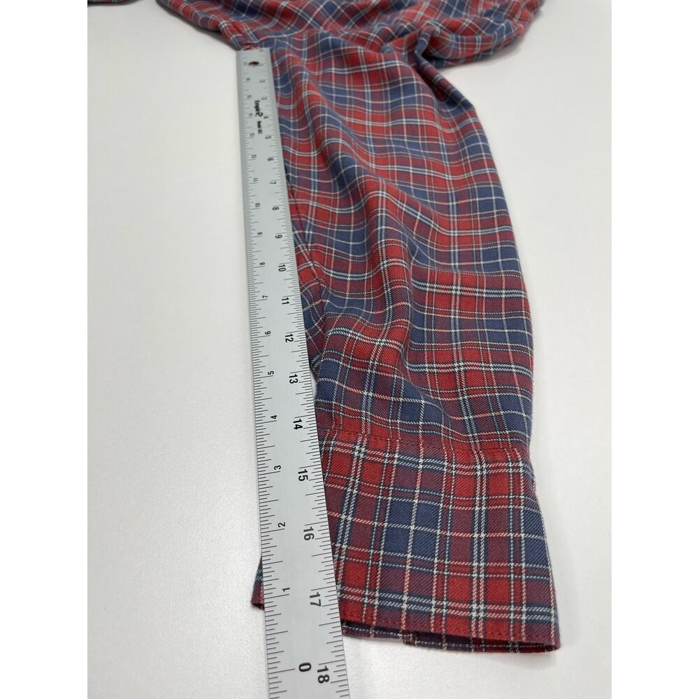 Plus size 1X Plaid Boyfriend Button-Up Shirt Chest Pocket Treasure  Bond Country - Picture 9 of 9